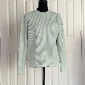 Marks & Spencer, Cotton Knit Sweater, Mint Green, Size L